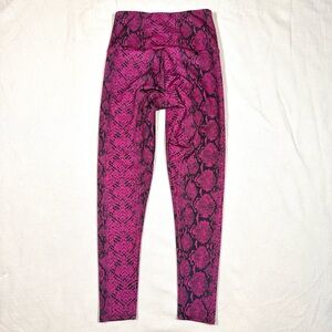 ONZIE High Rise Midi Ultra Violet Purple Black Snake Leggings Small